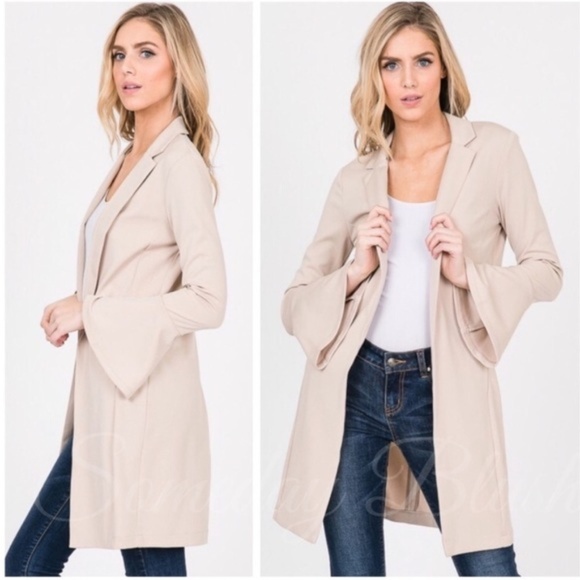 Have Jackets & Blazers - SALE! Khaki Open Front Bell Sleeve Jacket